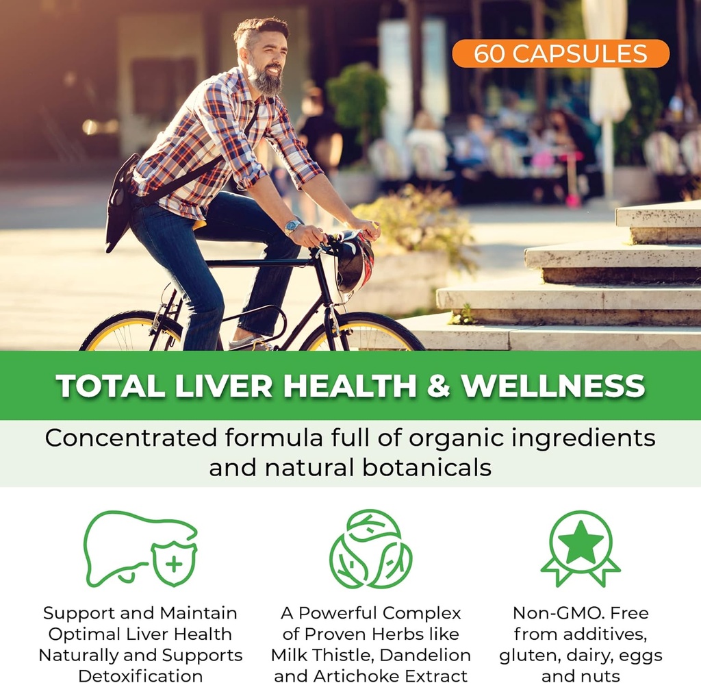 Liver Cleanse Detox & Repair - Fatty Liver Repair Detox Complex Supplement w/Choline, Zinc, Milk Thistle, Dandelion Root, Turmeric, Burdock, Artichoke - Liver Support Supplement | 60 Caps 4