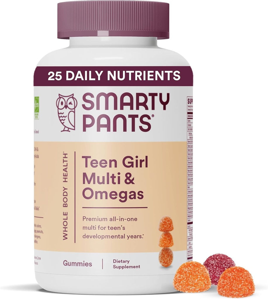 SmartyPants Teen Guy Multivitamin Gummies: Omega 3 Fish Oil (EPA/DHA) & Teen Girl Multivitamin Gummies: Omega 3 Fish Oil (EPA/DHA) 6