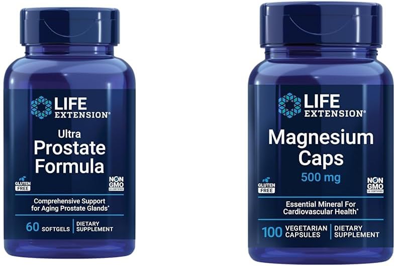Life Extension Ultra Prostate Formula & Magnesium Caps, 500 mg, Magnesium Oxide, Citrate, Succinate, Heart Health, Healthy Bones, Metabolism Support, 100 Vegetarian Capsules 2
