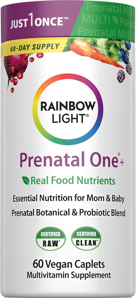 Rainbow Light High-Potency Prenatal One Multivitamin, Prenatal Health Multivitamin Supports Mom's Health and Baby's Development, With Vitamin C, Vegan, 60 Count 2