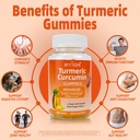 Curcumin Gummies Turmeric Supplement for Joint Support Natural Pineapple Flavor Sugar Free Digestion Cognitive Function and Immune Health for Enhanced Athletic Performance, 60 Count Gummies 3