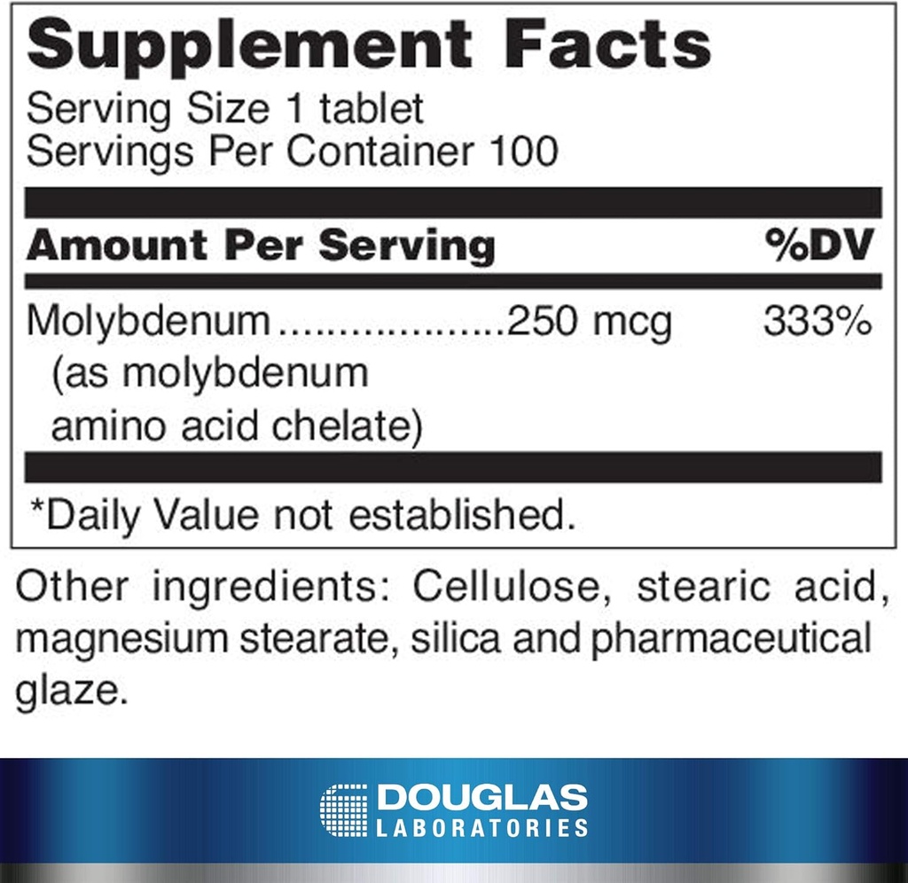 Douglas Laboratories Molybdenum (250 mcg.) | Supports Detoxification, Enzymes and Nerves | 100 Tablets 3