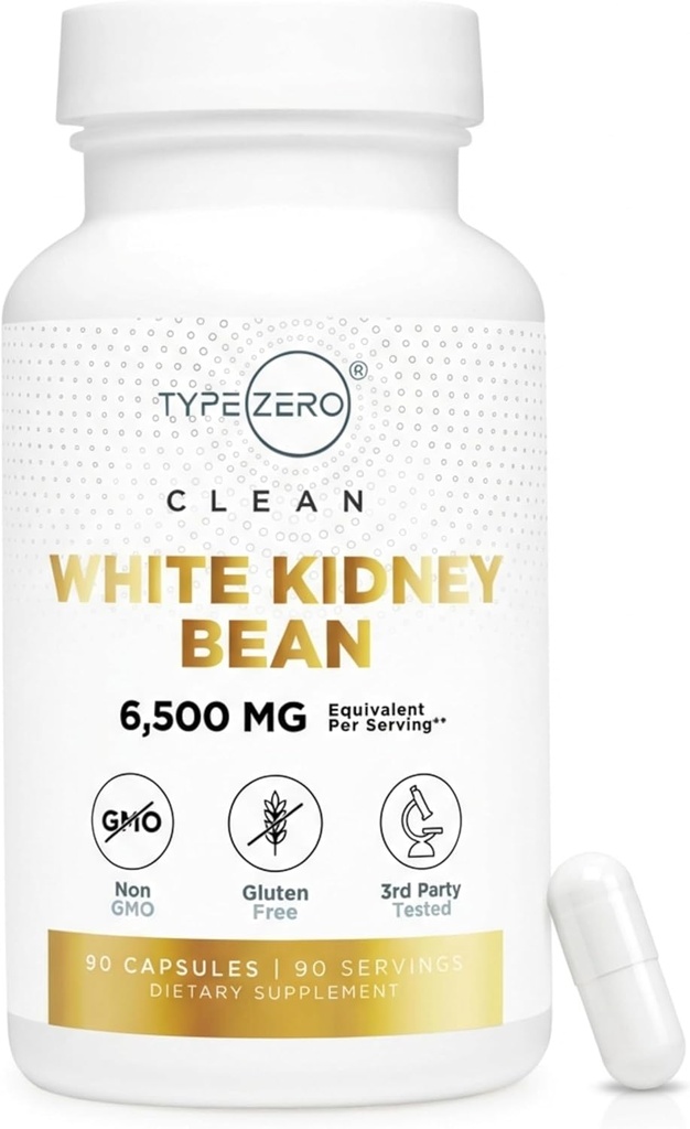 Type Zero Clean White Kidney Bean Capsules (6,500 MG Equivalent Per Serving, 90 Count) - Non-GMO, Gluten Free 2