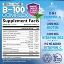 B Complex Vitamins Capsules - with Vitamin B12 B6 B100 C Biotin Folate & Folic Acid - Supplement for Heart, Brain, & Nerve Support - Super Complete B-Complex for Immune & Energy Support - 120 Capsules 3