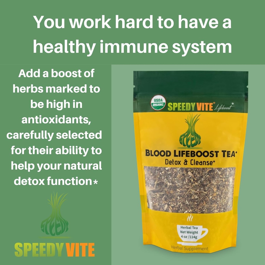 SpeedyVite® Blood Lifeboost Tea | Cleanses & supports natural removal of excess waste chemicals from the blood stream* | Contains Echinacea, Chamomile and more 4