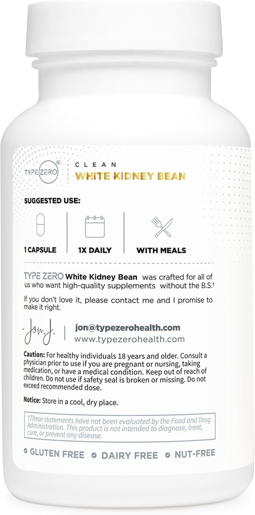 Type Zero Clean White Kidney Bean Capsules (6,500 MG Equivalent Per Serving, 90 Count) - Non-GMO, Gluten Free 5