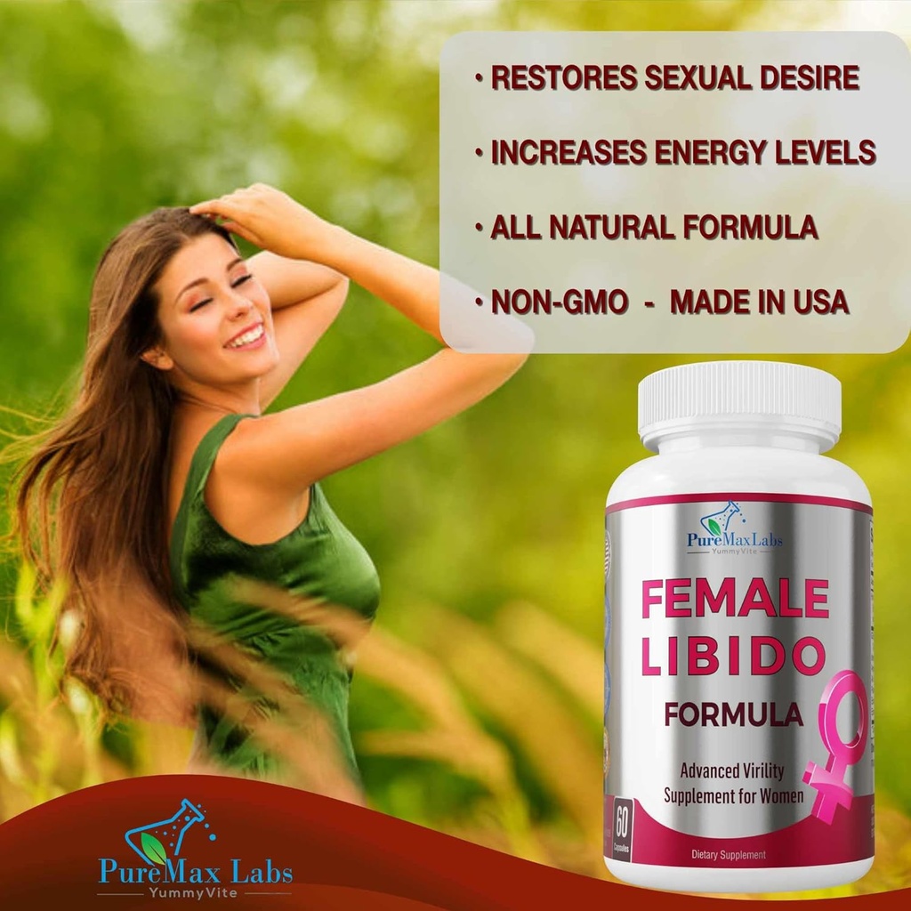 Female Libido Formula, Advanced Virility Supplement for Women with Epimedium Horny Goat Weed, Maca, Tribulus, Ginseng for Desire, Energy, Non-GMO, 60 Capsules 4