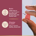 Nature's Bounty Optimal Solutions Hair, Skin and Nails Pectin Gummies, 2500 mcg Biotin Per Serving, No Stick Gummy, Vegetarian Formula, Strawberry Flavor, 200 count, 100 Total Servings 5