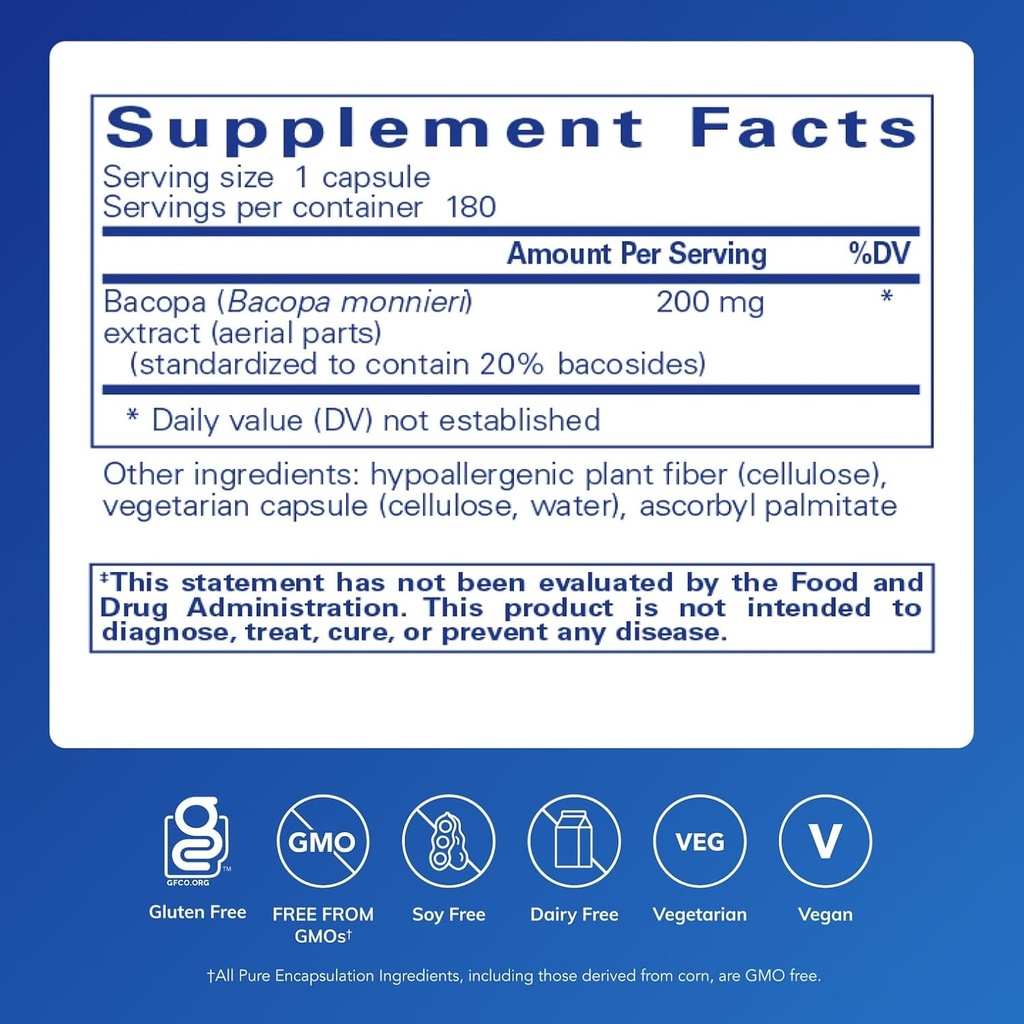 Pure Encapsulations Bacopa Monnieri | Supplement for Brain, Memory, Concentration, and Stress Support* | 180 Capsules 3