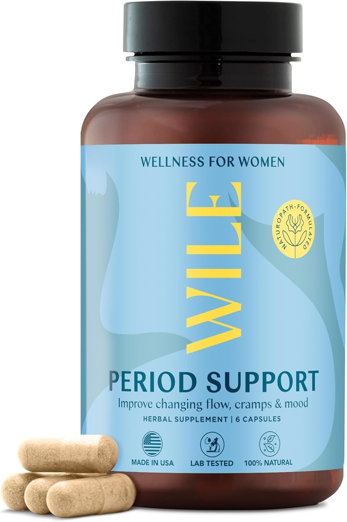 WILE Menopause and Perimenopause Supplements for Women - Menstrual Cramp, PMS and Heavy Period Relief with Dong Quai - Premenopausal Support for Hormone Balance & Improved Mood, Vegan, 30 Servings 2