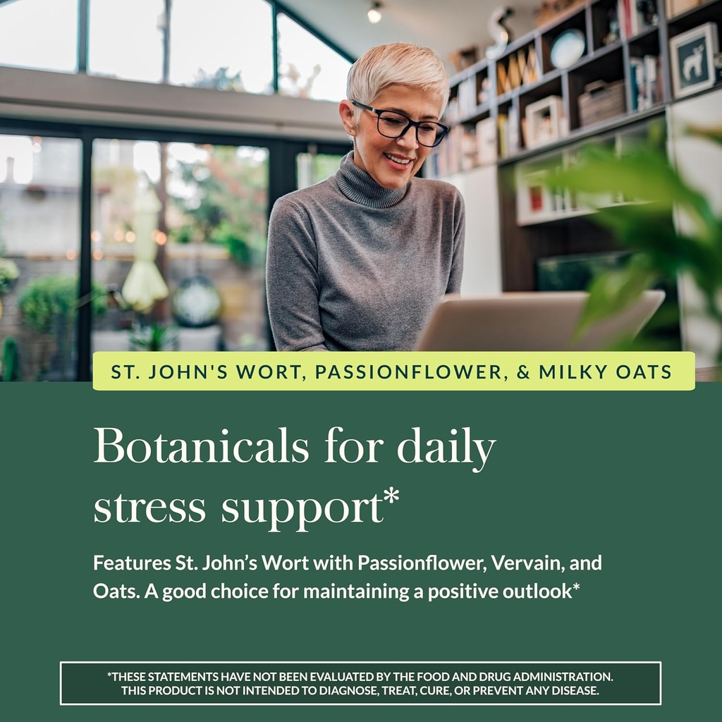 Gaia Herbs Emotional Balance - Stress Support Supplement to Help The Body Cope with Stress - with St. John’s Wort, Passionflower, Vervain, and Oats - 60 Vegan Liquid Phyto-Capsules (20-Day Supply) 6