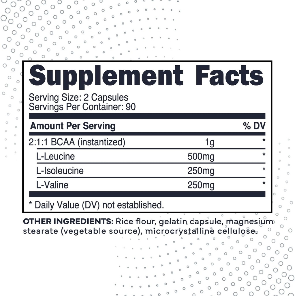 Type Zero BCAA 1000mg (180 Capsules, 90 Servings), Branched Chain Amino Acids (500mg of L-Leucine, 1000mg of L-Isoleucine and L-Valine) 3