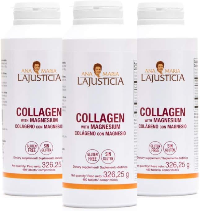 Ana Maria Lajusticia -- 3 Pack High Absorption Collagen Pills with Magnesium. Healthy Skin, Nails, Hair and Ligaments. Natural Supplement, 450 Tablets. 2