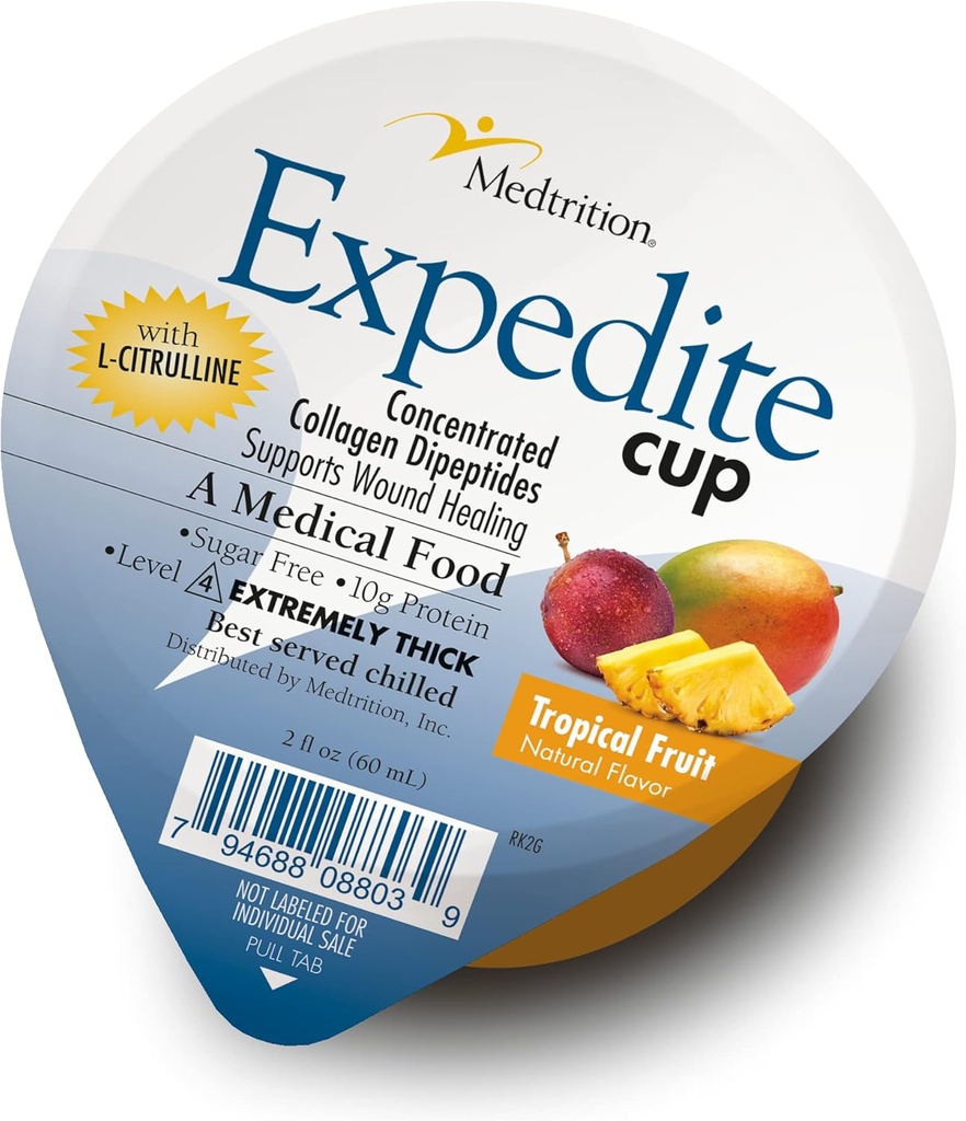 Medtrition Expedite Gelatin Cup, Fast Track Wound Healing, 30X More Collagen Dipeptides Than Powder, Supports Wounds, Foot Ulcers, Cosmetic Surgery, and More (2 Fl Oz, Pack of 36) 2