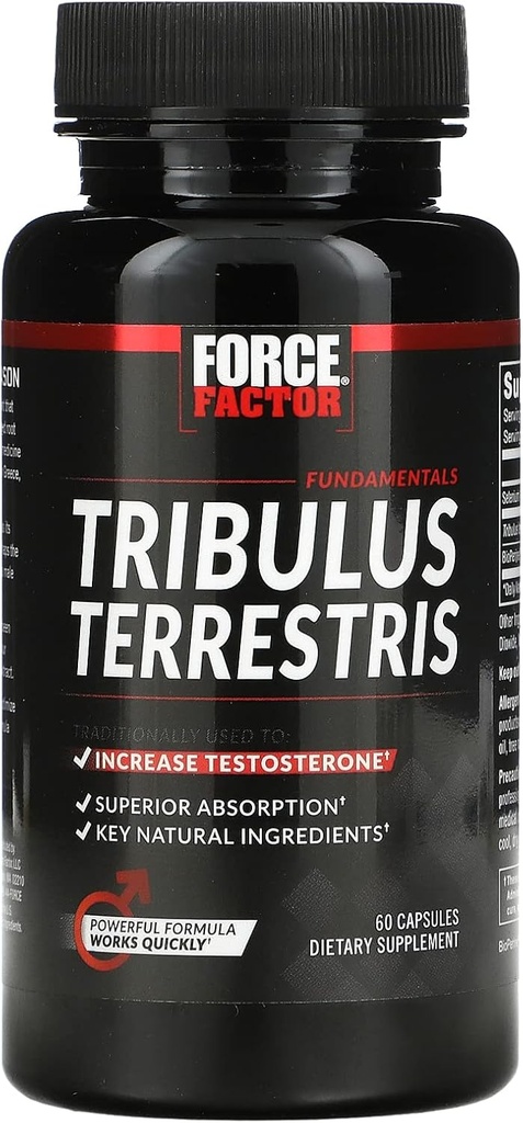 Force Factor Tribulus Terrestris for Men, Testosterone Booster and Male Vitality Supplement, Tribulus Extract and Natural Ingredients for Superior Absorption, Fundamental Series, 1000mg, 60 Capsules 4