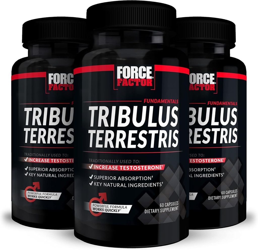Force Factor Tribulus Terrestris for Men, Testosterone Booster and Male Vitality Supplement, Tribulus Extract and Natural Ingredients for Superior Absorption, Fundamental Series, 1000mg, 60 Capsules 5