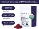 KOYAH - Organic BlackBerry Powder: 30 Servings (1 Scoop = 1/4 Cup Fresh): Freeze-Dried, Whole-Berry Powder, Raw 4