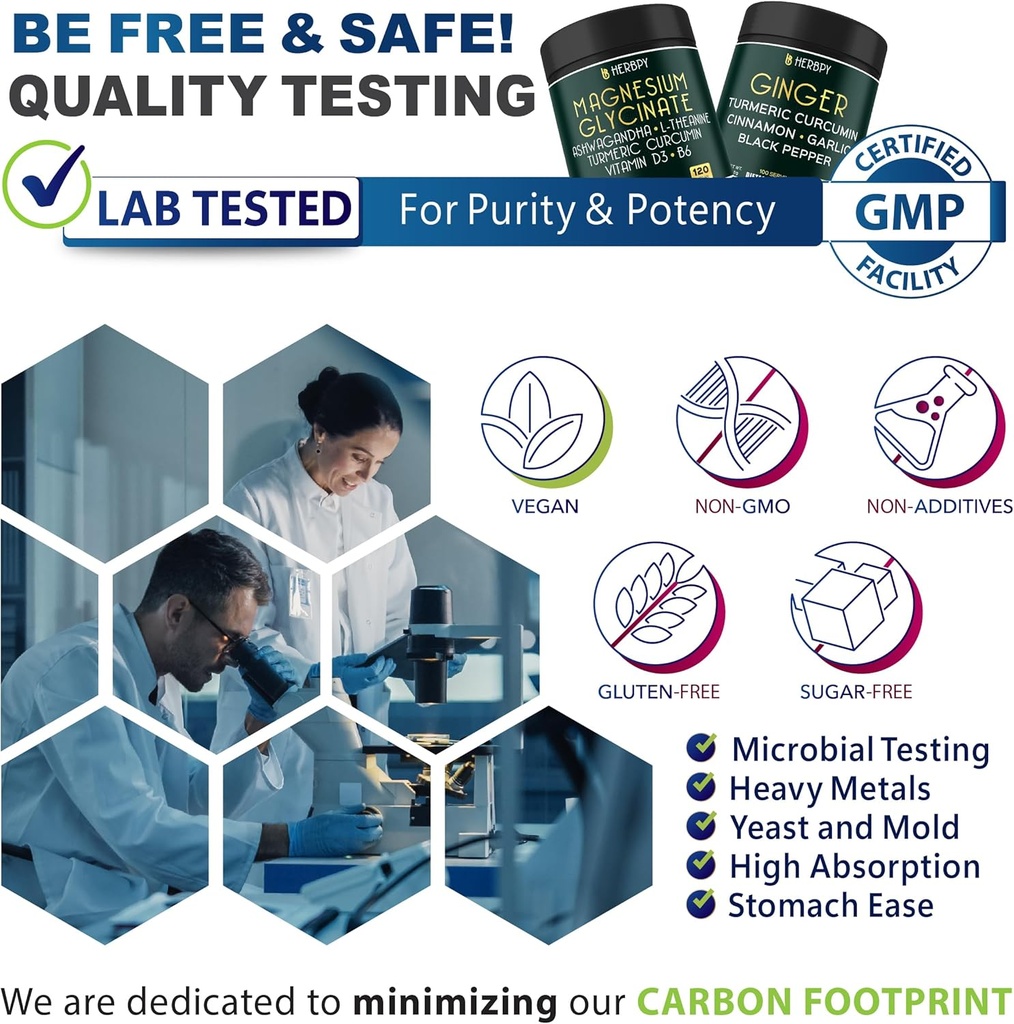 Bundle 6in1 Magnesium Glycinate Supplement & 5in1 Ginger Supplement 6