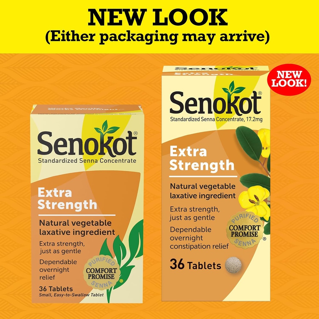 Senokot Extra Strength Natural Vegetable Laxative for Gentle Overnight Relief Occasional Constipation, 36 Count 3