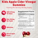 Apple Cider Vinegar Gummies for Kids, 60 Servings. Gluten Free, Vegan and Gelatin Free ACV Gummies 3