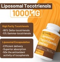 Liposomal Tocotrienols 1000mg - High Bioavailability Vitamin E Tocotrienols Supplements,95% Delta & 5% Gamma Tocotrienol Capsules Support Skin,Bone,Antioxidant,300 Softgels 4