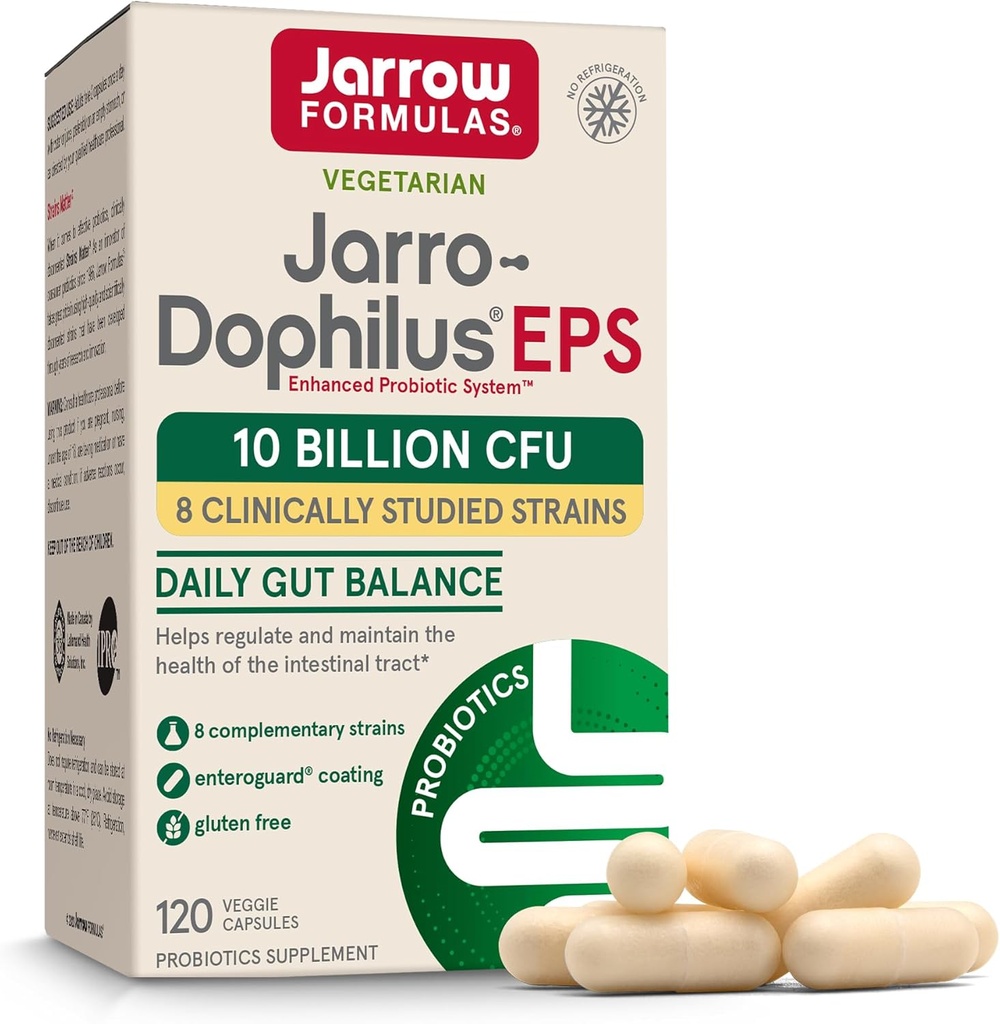 Jarrow Formulas Probiotics Bundle with Jarro-Dophilus EPS 10 Billion CFU 120 Caps and Fem-Dophilus Advanced 10 Billion CFU 30 Caps 3