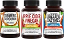FarmHaven Turmeric Curcumin with BioPerine Black Pepper + Digestive Enzymes with 18 Probiotics + Apple Cider Vinegar with Mother 2