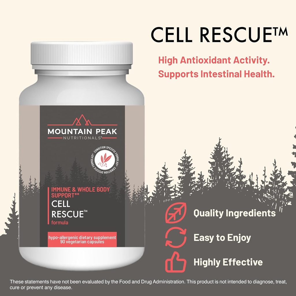 Mountain Peak Nutritionals Cell Rescue - Antioxidant Immune Support Supplement with Turmeric, Ginger Root, and Bromelain - Supports Intestinal Health & Whole Body (90 Capsules) 3