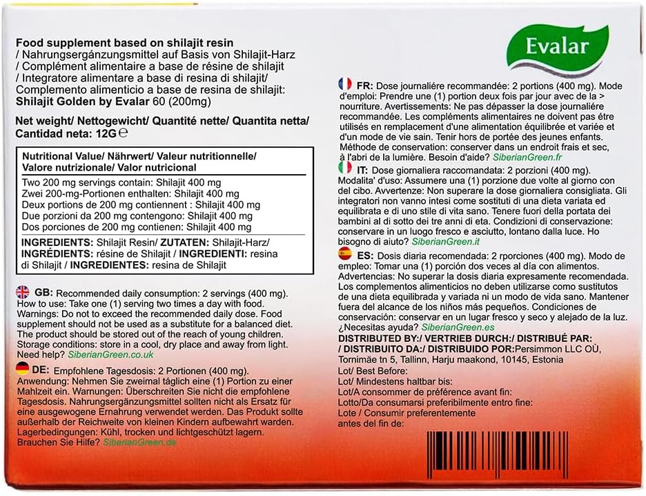 Shilajit Golden by Evalar Siberian Altai 60 Tabs 5