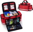 Trunab Emergency Responder Trauma Bag Empty, Professional First Aid Kits Storage Medical Bag with Inner Dividers and No-Scratch Bottom, Ideal for EMT, EMS, Paramedics, Red, BAG ONLY 2