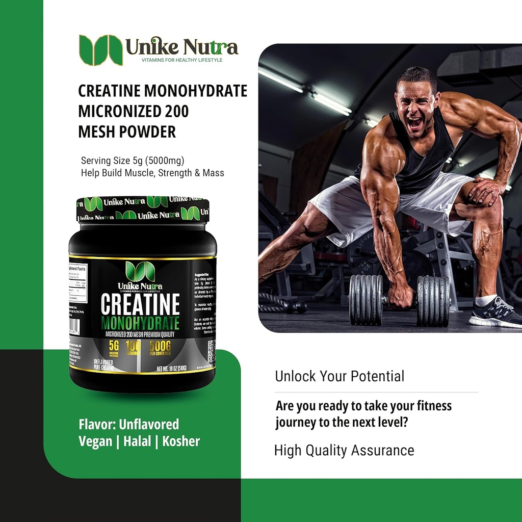 Pure Creatine Monohydrate Powder Supplement, Unflavored, Supports Bulk Muscle Energy, Recovery, & Strength - Creatine Supplement for Men & Women - 500G, 5000mg Per Serv (5g) - 100 Servings 2