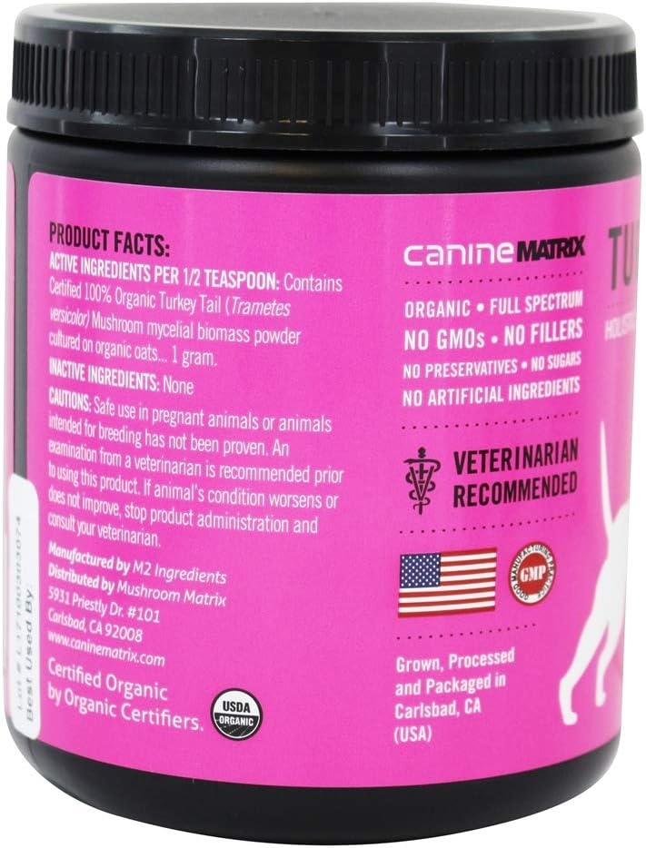Mushroom Matrix Canine Organic Mushroom Powder Turkey Tail Immune Support and Holistic Defense Supplement for Dogs, 200 Grams (Packaging May Vary) 4