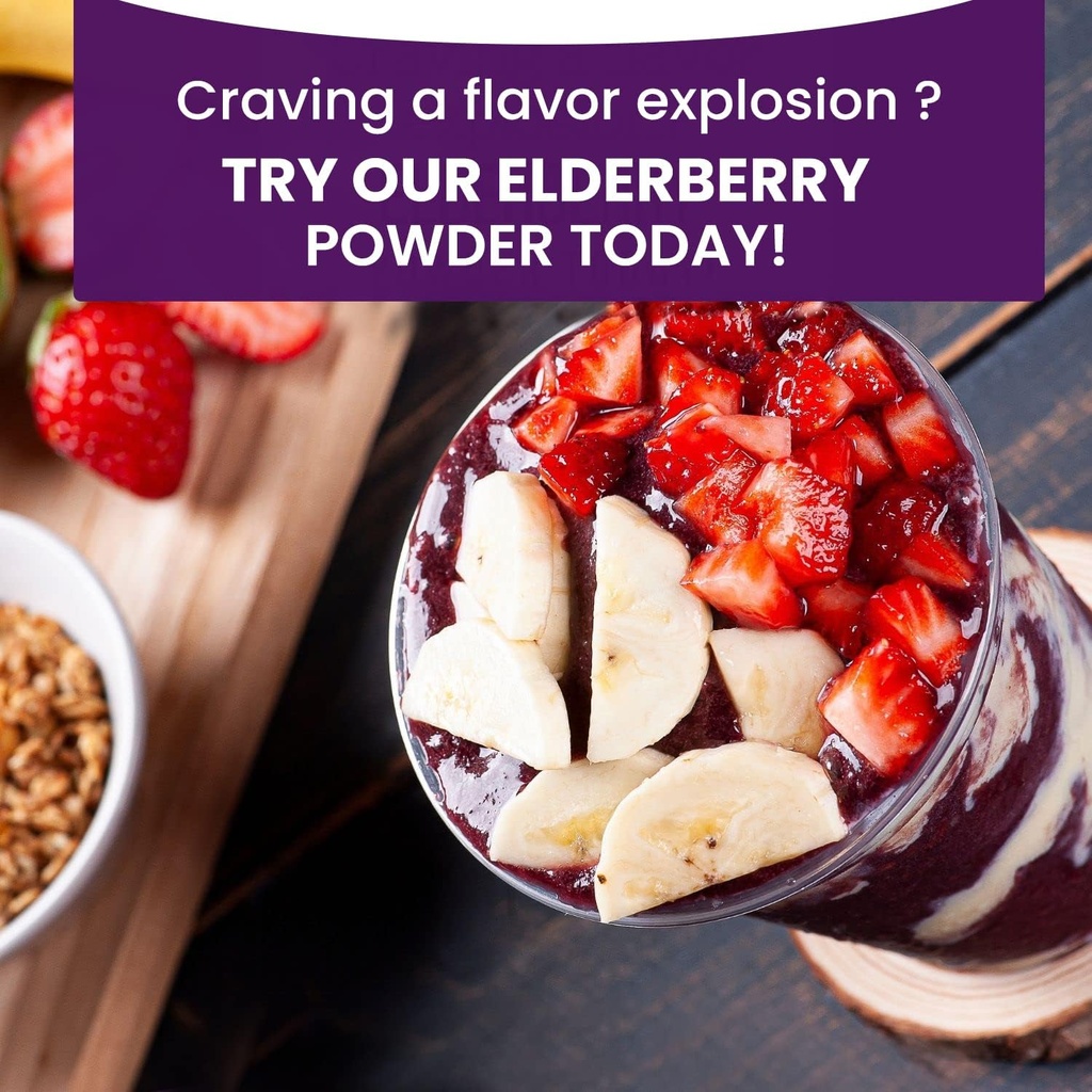 AKI Elderberry Powder | Nourish Your Body with Ideal Vitamins & nutrients | Powder for Smoothies Oatmeal Yougurt - Non-GMO 5.30 Oz / 150 g 6