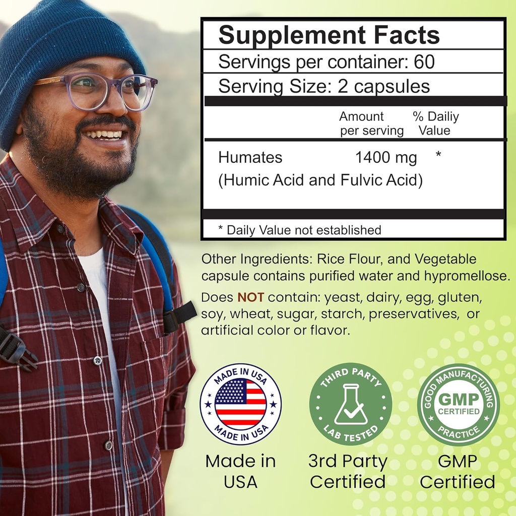 Fulvic Humic Mineral Blend of Plant-Sourced Trace Minerals, Electrolytes, Gut Health, Cognitive & Immune Support, Pure Vitality Formula for Strength - - 120 Capsules 6