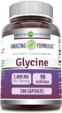 Amazing Formulas Glycine Supplement | 1000 Mg per Serving | 180 Capsules | Non-GMO | Gluten-Free | Made in USA 2