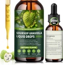 Soursop Graviola Liquid Drops 2000mg, Organic Soursop Extract - 98% Absorption Soursop Bitters Liquid for Cell Support & Regeneration and Immune Boost, Sugar/Gluten Free, Natural Flavor, 2 Fl Oz 2