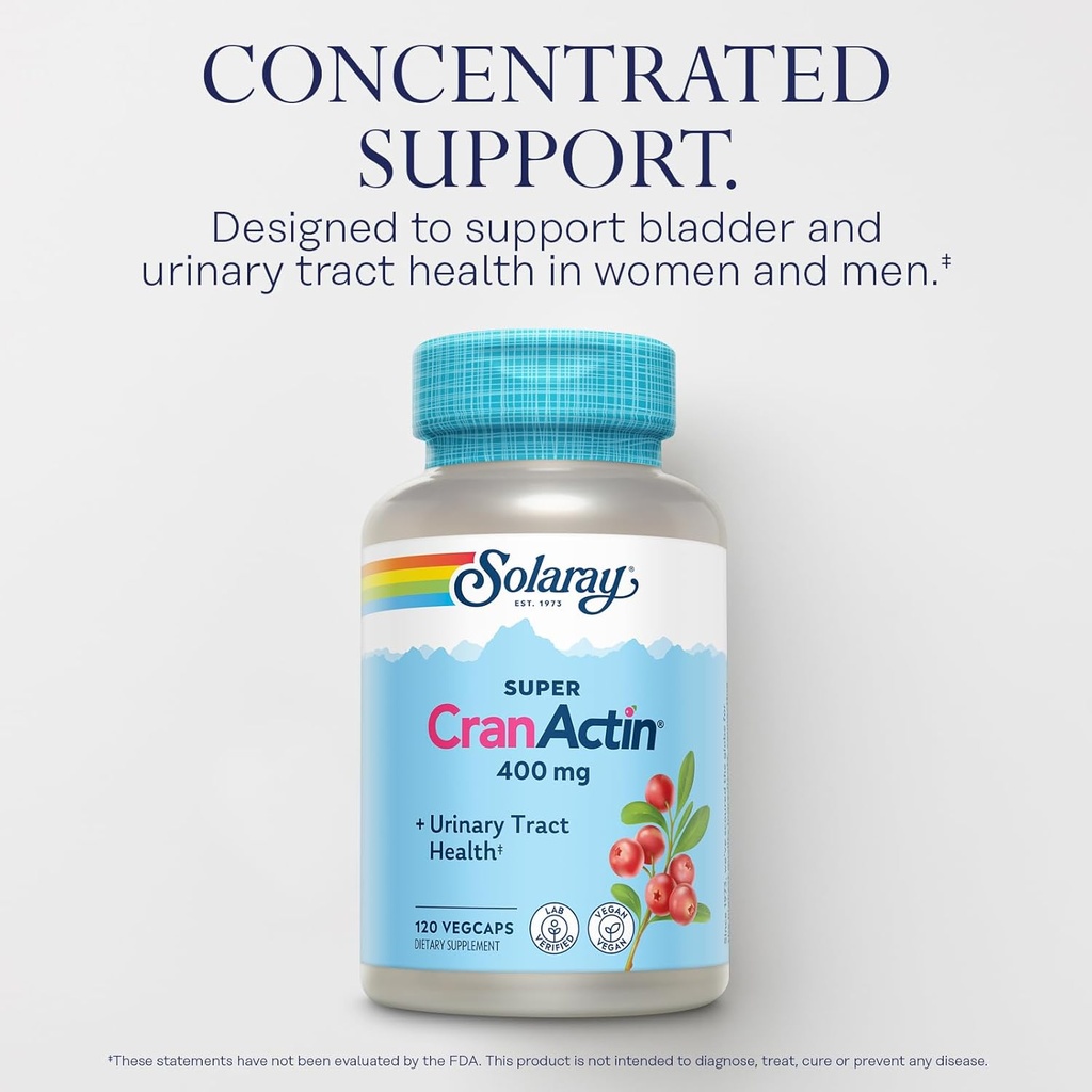 SOLARAY Super CranActin Cranberry Extract 400mg Healthy Urinary Tract Support with Added Vitamins 4