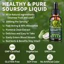 Soursop Graviola Liquid Drops 2000mg, Organic Soursop Extract - 98% Absorption Soursop Bitters Liquid for Cell Support & Regeneration and Immune Boost, Sugar/Gluten Free, Natural Flavor, 2 Fl Oz 4