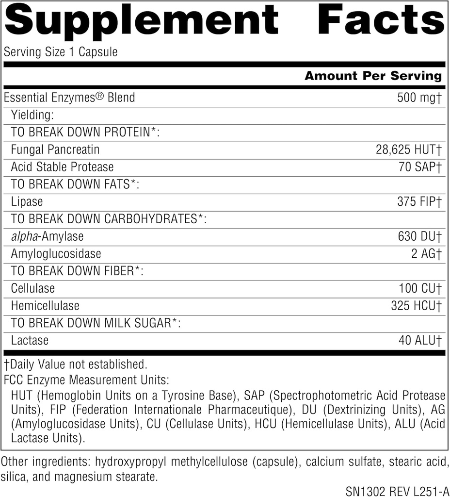 Source Naturals Essential Enzymes 500mg Bio-Aligned Multiple Enzyme Supplement Herbal Defense for Digestion, Gas, Constipation & Bloating Relief - Supports Immune System* - 120 Vegetarian Capsules 3