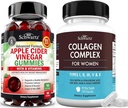BioSchwartz ACV Apple Cider Vinegar Gummies with B Complex Vitamins (3 Month Supply) Plus Hydrolyzed Collagen Peptide Capsules (45 Day Supply) 2