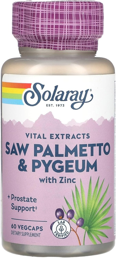 Solaray, Pygeum & Saw Palmetto, 120 Vegetarian Capsules 2