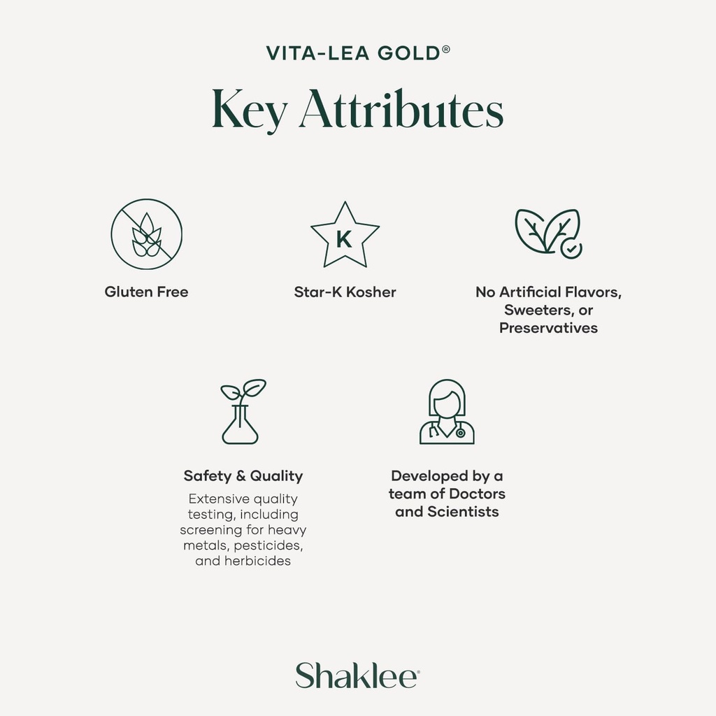 Shaklee Vita-Lea Gold® with Vitamin K for Adults Over 50 - High-Potency Formula for Heart, Immune, Bone, and Joint Health - Supports Physical Energy & Healthy Aging - Essential Vitamins - 120 Tablets 6