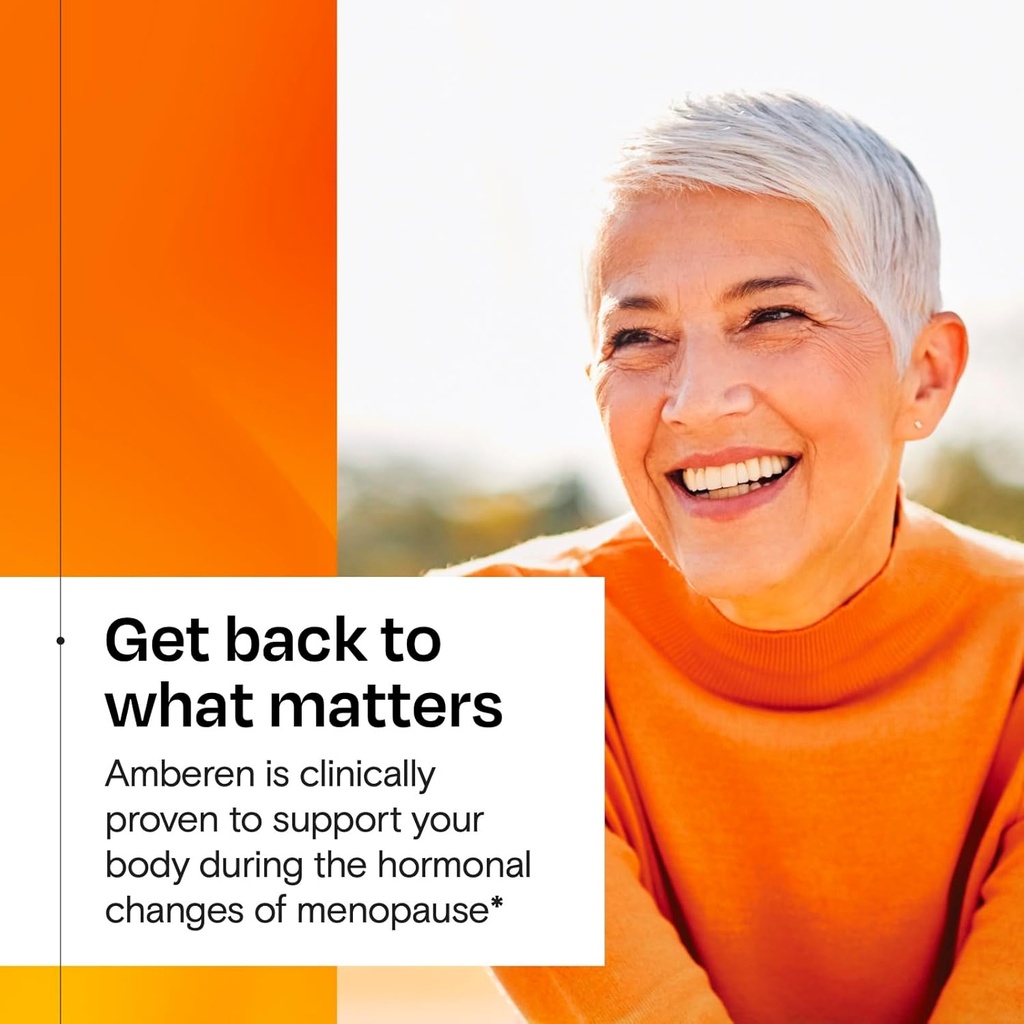 Amberen Menopause Supplement for Women, 180 Capsules, Clinically Proven, Helps Support Hormone Balance, Helps Relieve 12 Menopause Symptoms: Hot Flashes, Night Sweats, Mood Swings and More 5