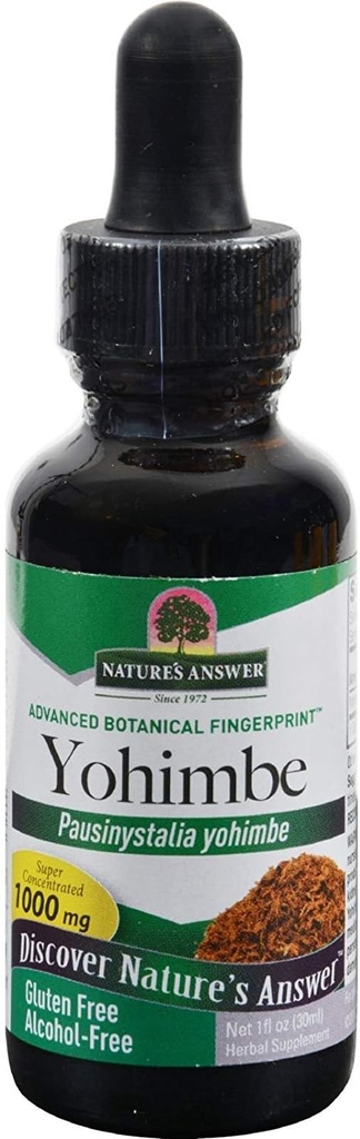 Natures Answer Yohimbe Bark Alcohol Free - Herbal Supplement - Gluten Free - 1 fl oz (Pack of 2) 2
