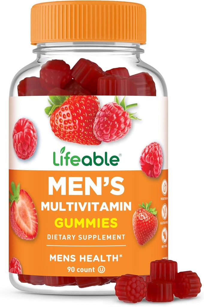 Lifeable Multivitamin for Men Gummies | VIT A, C, D, E, B1, B2, Niacin, B5, B6, Folate, B12, Biotin, Iodine, Zinc, Chromium, Ginseng, Lycopene, Inositol | Mens Multivitamins Gummies | 90 Gummies 2