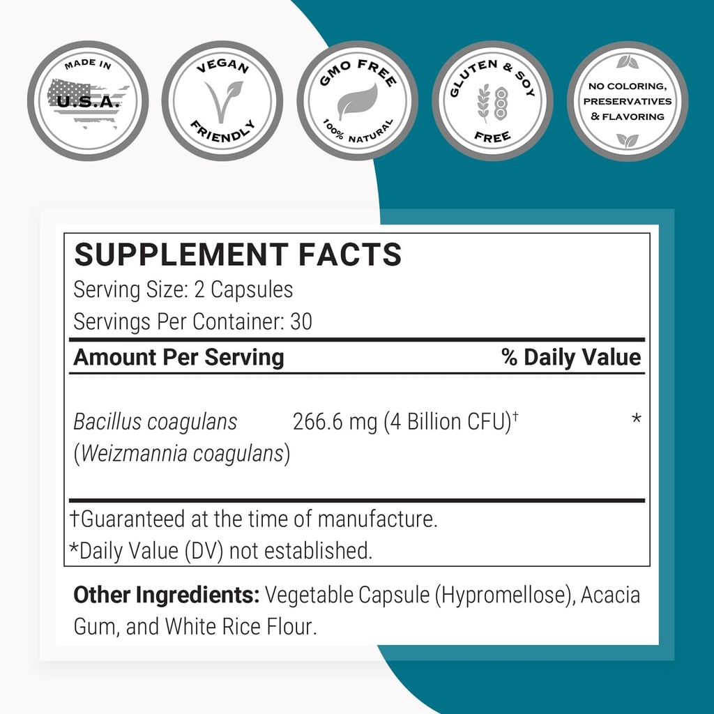 Supersmart Bacillus Coagulans Probiotic 4 Billion CFU per Day (High Absorption) - Lactobacillus Sporogenes Supplement | Non-GMO & Gluten Free - 60 Delayed Release Capsules 5
