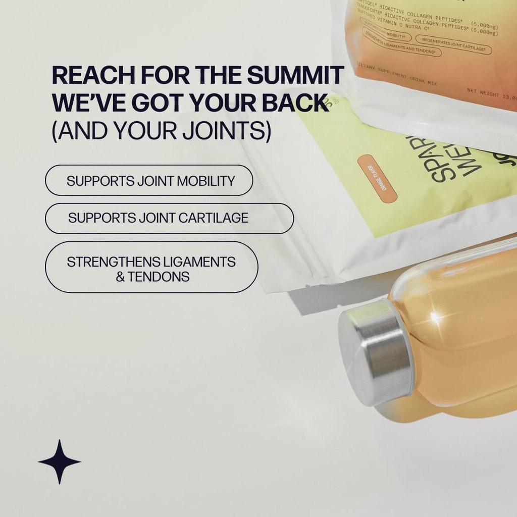 Sparkle Wellness FORTIGEL & TENDOFORTE Collagen Peptides | Collagen Powder with Calcium Ascorbate Vitamin C to Support Joint Mobility, Tendon & Ligament Health | Joint Boost (Mixed Berry) [30-Serves] 6