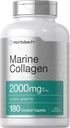 Horbäach Marine Collagen Peptides 2000mg | 180 Caplet Capsules | Type 1 with Calcium | Non-GMO, Gluten Free Supplement 2