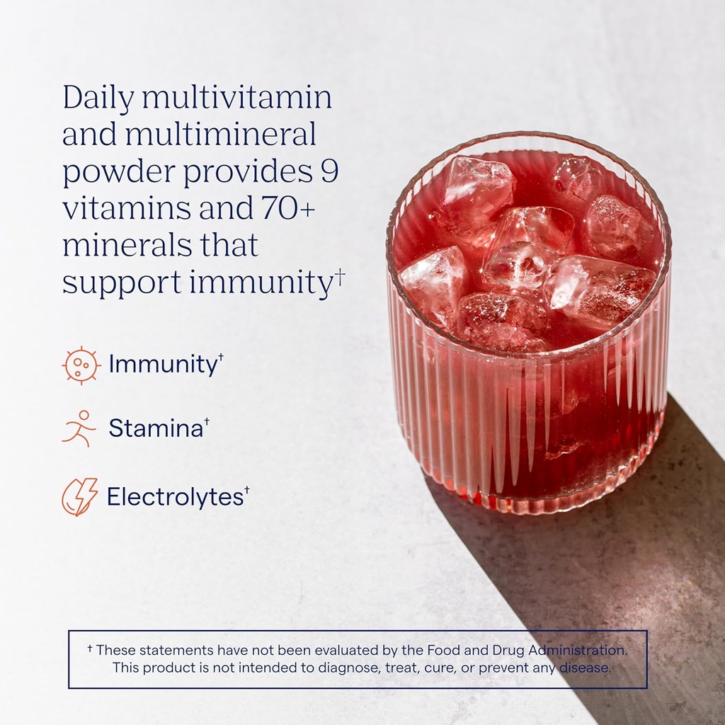 Trace Minerals Power Pak Multivitamin and Multimineral Packets - Electrolyte Support - 1200 mg Vitamin C Plus 70 Acai Berry Flavor - Pa60 ckets 3