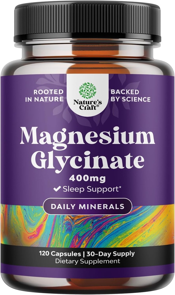 Pure Magnesium Glycinate Supplement 400mg Per Serving - Vegan High Absorption Chelated Magnesium Capsules for Women & Men with Elemental 400mg for Mood Sleep and Relaxation Support - 120 Count 2